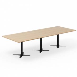 Konferencebord DNA, Eg 3200x1200 mm rektangulært, Sort understel