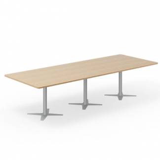 Konferencebord DNA, Eg 3200x1200 mm rektangulært, Alugråt understel