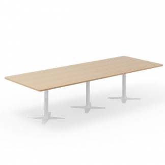 Konferencebord DNA, Eg 3200x1200 mm rektangulært, Hvidt understel