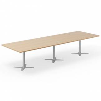 Konferencebord DNA, Eg 3800x1200 mm rektangulært, Alugråt understel