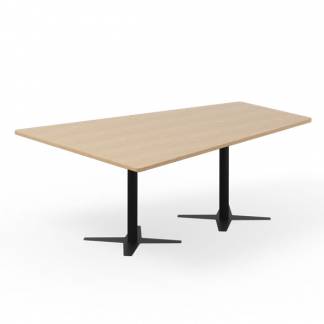 Konferencebord DNA, Eg 2000x1425 mm trapezformet, Sort understel