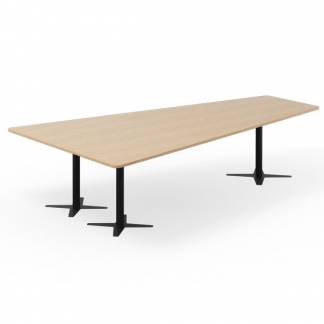 Konferencebord DNA, Eg 3200x1800 mm trapezformet, Sort understel