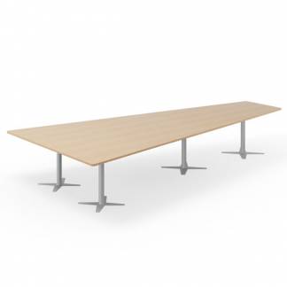 Konferencebord DNA, Eg 4400x2175 mm trapezformet, Alugråt understel