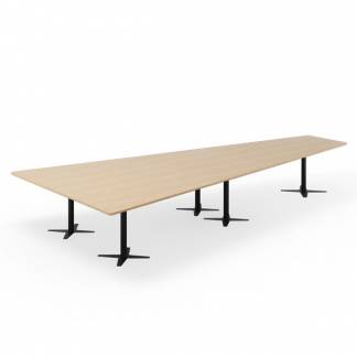 Konferencebord DNA, Eg 5000x2365 mm trapezformet, Sort understel