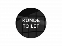 Skilt "Kunde toilet" Ø10 cm, aluminium, sort