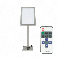 Securit&reg; STAINLESS STEEL LED Informationsdisplay panel til 4xA4, st&aring;l, 20 farver lys