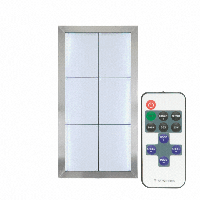 Securit&reg; STAINLESS STEEL LED Informationsdisplay panel til 6xA4, st&aring;l, 20 farver lys