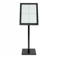 Securit&reg; BLACK STAR LED Informationsdisplay til 4xA4, s&aelig;t med stander