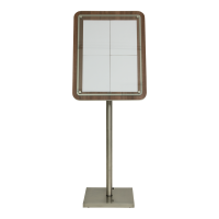 Securit® GLASS STAR Informationsdisplay 125 til 4xA4, valnød - komplet kit