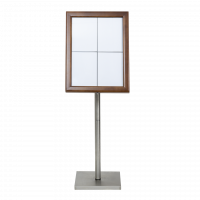 Securit® CLASSIC LED Informationsdisplay 125 til 4xA4, brun - komplet kit