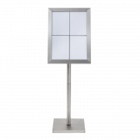 Securit® CLASSIC LED Informationsdisplay 125 til 4xA4, stål - komplet kit