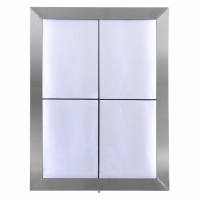 Securit&reg; CLASSIC LED Informationsdisplay panel til 4xA4, st&aring;l, hvidt lys