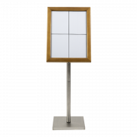 Securit® CLASSIC LED Informationsdisplay 125 til 4xA4, teak - komplet kit