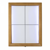 Securit&reg; CLASSIC LED Informationsdisplay panel til 4xA4, teak, hvidt lys