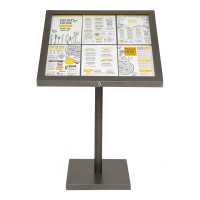 Securit® COATED STEEL LED informationsdisplay 95 til 6xA4, sort - komplet kit