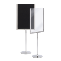 Securit® A5 Menukortholder med kridttavle og akryl indsats, krom/klar/sort