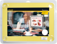 Securit® dobbeltsidet A3 vinduesdisplay ramme i gul