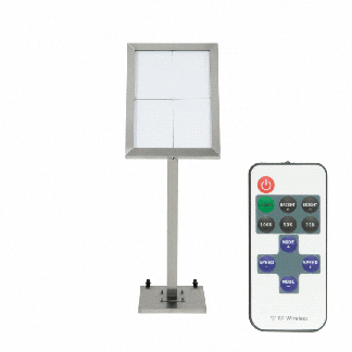 Securit&reg; STAINLESS STEEL LED Informationsdisplay panel til 4xA4, st&aring;l, 20 farver lys
