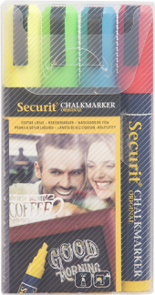 Securit® original kridtmarker sæt med 4 i forskellige farver