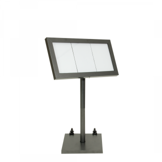 Securit® COATED STEEL LED Informationsdisplay 95 til  3xA4, sort - komplet kit