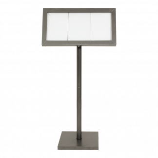 Securit® COATED STEEL LED Informationsdisplay 135 til  3xA4, sort - komplet kit