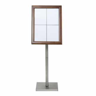 Securit® CLASSIC LED Informationsdisplay 125 til 4xA4, brun - komplet kit