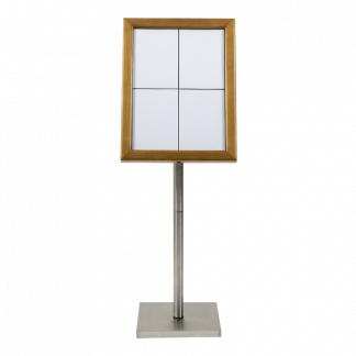 Securit® CLASSIC LED Informationsdisplay 125 til 4xA4, teak - komplet kit