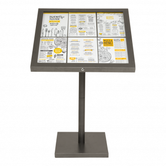 Securit® COATED STEEL LED informationsdisplay 95 til 6xA4, sort - komplet kit