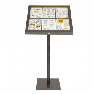 Securit® COATED STEEL LED informationsdisplay 135 til 6xA4, sort - komplet kit