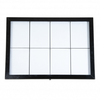 Securit&reg; BLACK STAR XXL LED Informationsdisplay panel til 8xA4, sort, hvidt lys