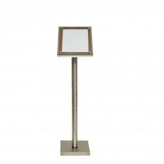 Securit® GLASS STAR Informationsdisplay 125 til 1xA4, valnød - komplet kit