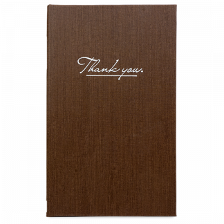 Modern THANK YOU regningsholder 13,5x21, marron