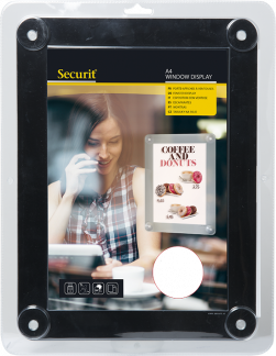 Plakat Ramme Securit A4 UV resistent Sort til vindue