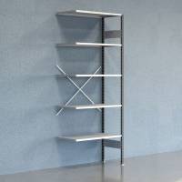 Lagerreol V06 F&oslash;lgesektion 2500x500 mm &Aring;ben / Galv