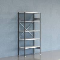 Lagerreol V06 Startsektion 2100x500 mm &Aring;ben / 7035