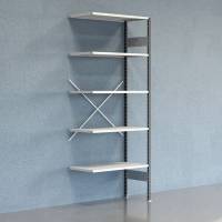 Lagerreol V06 F&oslash;lgesektion 2500x500 mm &Aring;ben / 7035