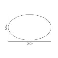 Konferencebord Consensus, Bøg 2000x1200 mm oval, Alugrå understel