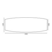 Konferencebord Consensus, Bøg 3500x1200 mm bådformet, Alugrå understel