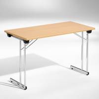 Konferencebord Kongress, B&oslash;g 1200x500 mm, Krom understel