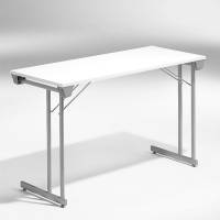 Konferencebord Kongress, Hvid 1200x500 mm, Alugr&aring;t understel