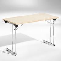 Konferencebord Kongress, Birk 1200x600 mm, Krom understel