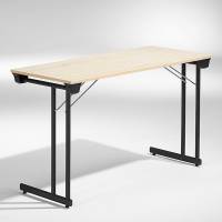 Konferencebord Kongress, Birk 1200x600 mm, Sort understel