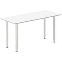 Skrivebord, tilbyg DNA Hvid 1400x600mm I-ben Alugr&aring;