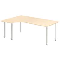 Skrivebord DNA, Birk 2000x1200 mm Venstre I-ben/Alugr&aring;