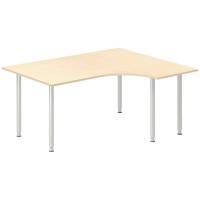 Skrivebord DNA, Birk 1600x1200 mm H&oslash;jre I-ben/Alugr&aring;