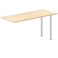 Skrivebord, tilbyg DNA Birk 1400x600 mm I-ben Alugr&aring;