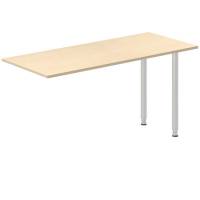 Skrivebord, tilbyg DNA Birk 1400x600 mm I-ben Alugr&aring;