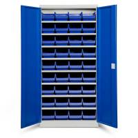 Opbevaringsskab ASPB Mod1 1980x980x470 Bl&aring; d&oslash;r Bl&aring; kasse