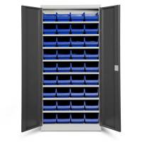 Opbevaringsskab ASPB Mod1 1980x980x670 Antracit d&oslash;r Bl&aring; kasse