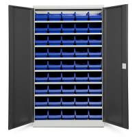 Opbevaringsskab ASPB Mod1 1980x1200x570 Antracit d&oslash;r Bl&aring; kasse